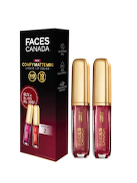 Buy FACES CANADA Set Of 2 Comfy Matte Mini Long Lasting Liquid Lipstick ...