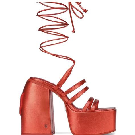 Naked Wolfe Josie Red Sandals Brand New Nakedwolfe Depop