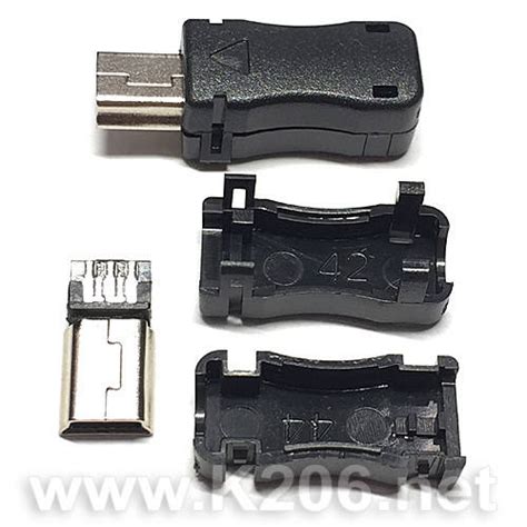 Купить USB B MINI-K/BLACK Разъем: USB-B; mini вилка; на кабель под ...