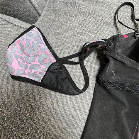 Frilly Pink And Black Cheetaprint Lingerie Babydoll Depop