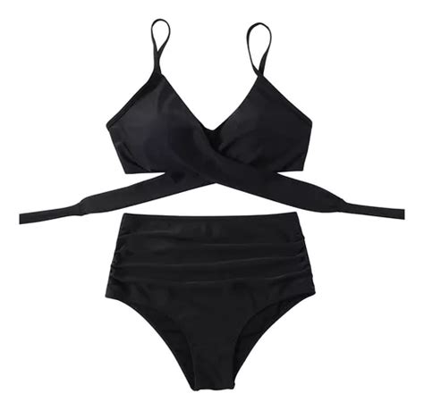 Bikini Conjunto Liso Traje De Ba O Con Sujetador Relleno Cuotas Sin Inter S