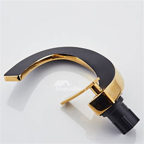 Designer Bathroom Sink Faucets Brass Black And Gold Hot And Cold Faucet Rose Gold One Hole