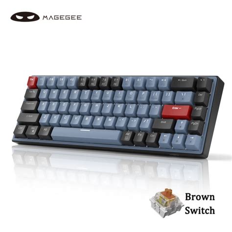 Magegee Mk Sky Layout Hot Swappable Mechanical Keyboard Wired Gaming Keyboard Blue Red