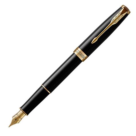 Parker Sonnet Lacquer Black Gold Trim Fountain Pen The Pen Shop