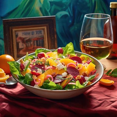 Premium AI Image | fruit and vegetable salad