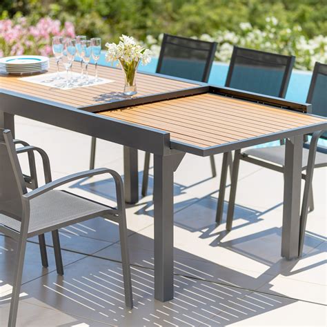 Table de jardin extensible en aluminium 10 places (135/270 x 90 cm