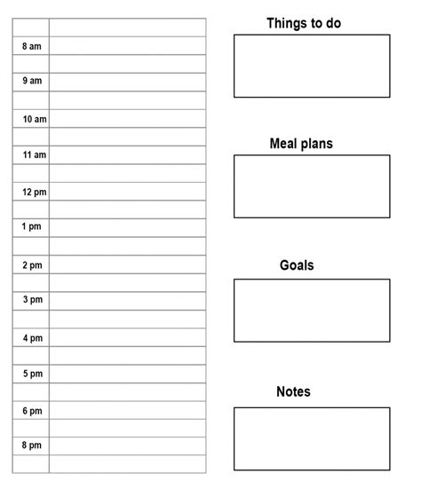 Time Planner Template For Your Needs