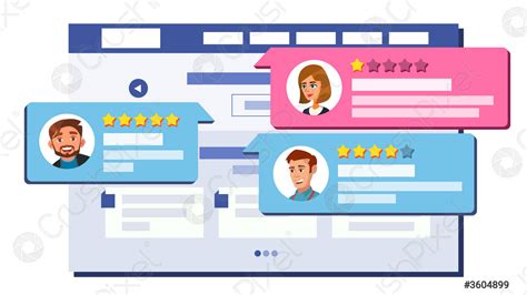 review rating web page design vector  store shop market stock