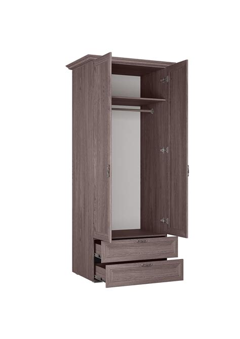 Шкаф ШР-2/1 "Александрия" с карнизом (ясень анкор темный/ясень анкор ...