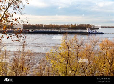 Vicksburg, MS / USA: Pusher Towboat on the Mississippi River in ...