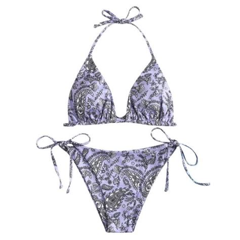 Maillot De Bain Deux Pi Ces Bikini Taille Haute Lsi Ppl Oneritea Purple Cdiscount