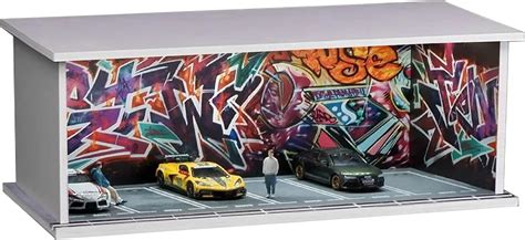 Hot Wheels Display Case With Lights Stackable Matchbox Toy Car Parking Mega Garage Storage