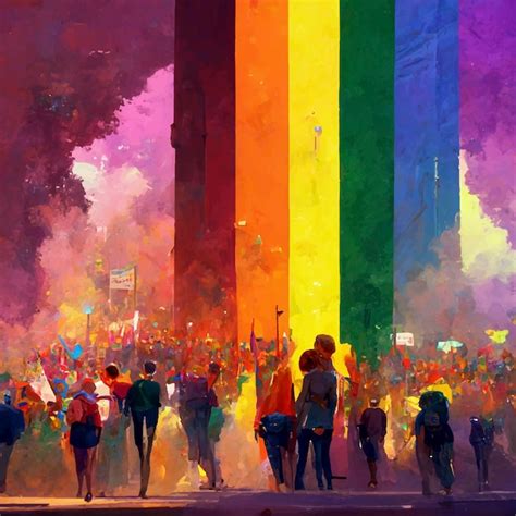 Orgullo Gay Hermosa Ilustraci N Animada Marcha Del Orgullo Foto Premium