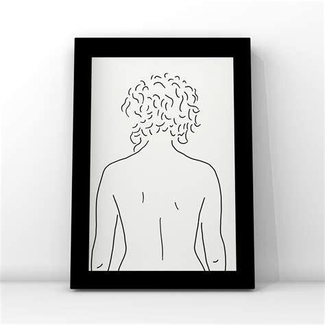 Female Silhouette One Line Drawing Female Back Naked Woman Etsy