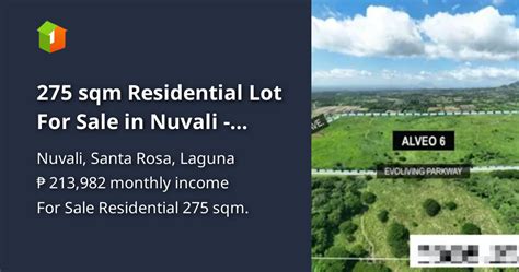 275 Sqm Residential Lot For Sale In Nuvali Alveo Ayala Land Lots 🚜