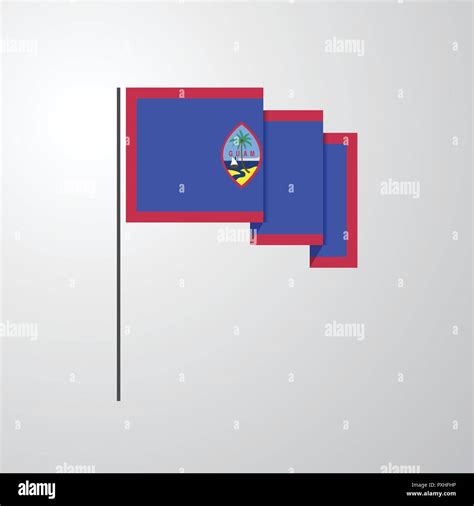 Guam Waving Flag Creative Background Stock Vector Image And Art Alamy