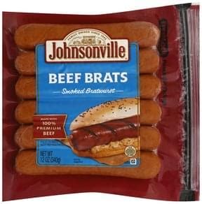 Johnsonville Beef Brats, Smoked Bratwurst - 12 oz, Nutrition ...