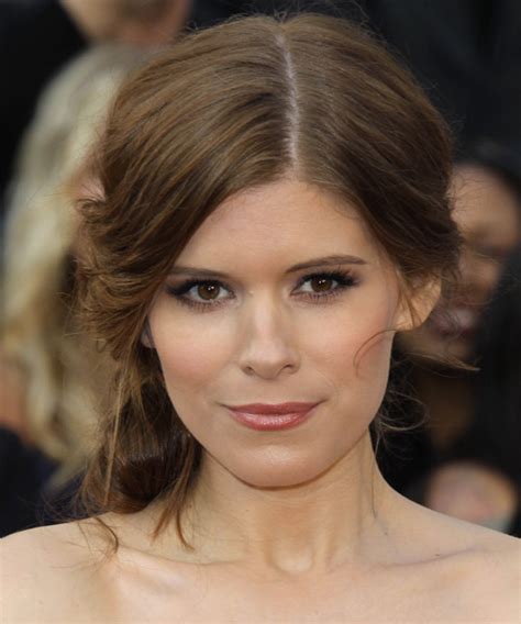 Kate Mara Long Curly Brunette Updo Hairstyle