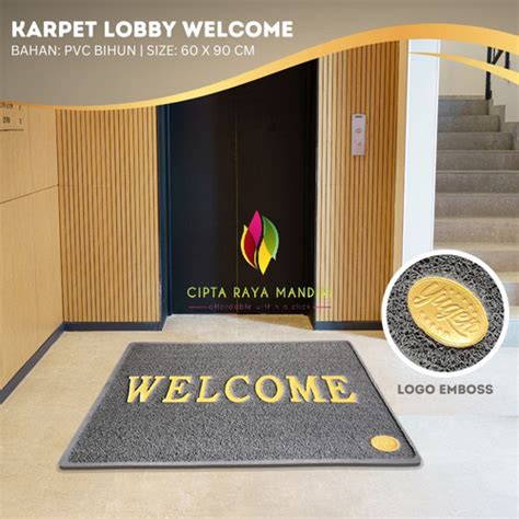 Jual Keset Karpet PVC Mie Keset Lobby Keset Bihun Motif WELCOME 60x90