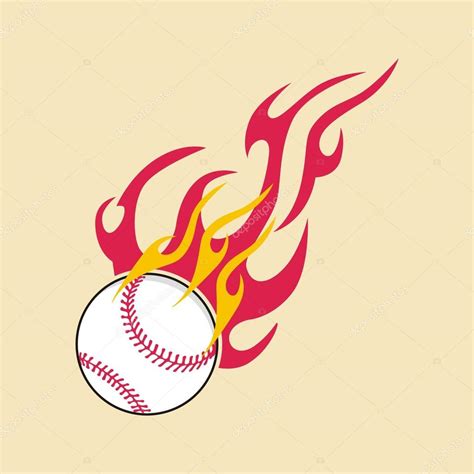 Baseball With Flame Design Elements Stock Vector By Halimqd