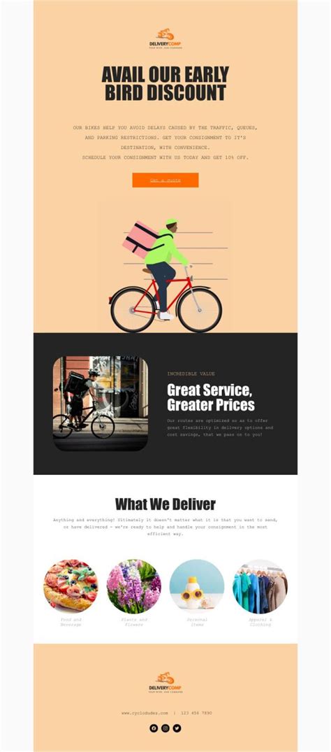 sale email template bike delivery service  corporate postermywall