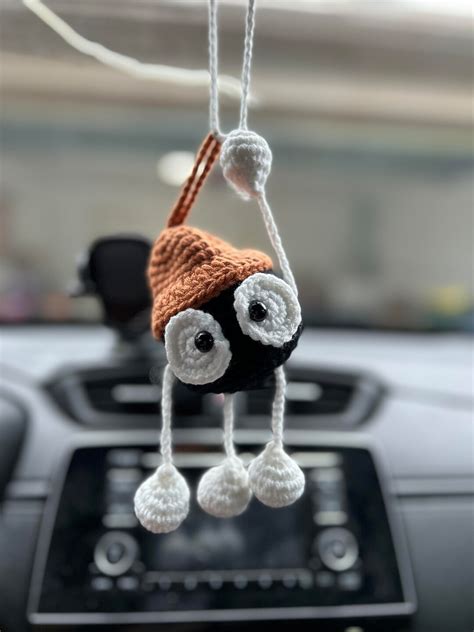 Crocheted Susuwatari Car Hanging Christmas Gift Car Etsy