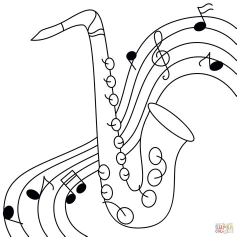 Coloring Pages Saxophone