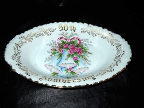 A Beautiful 50th Anniversary Norcrest Fine China Oval Dish