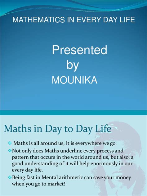 Mathematics In Everyday Life