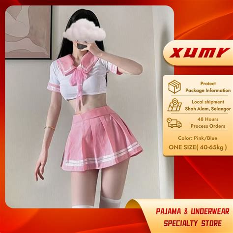 Sexy Lingerie Student Role Playing Sexy Uniform Seductive Stage Sailor Suit Set Shopee Malaysia