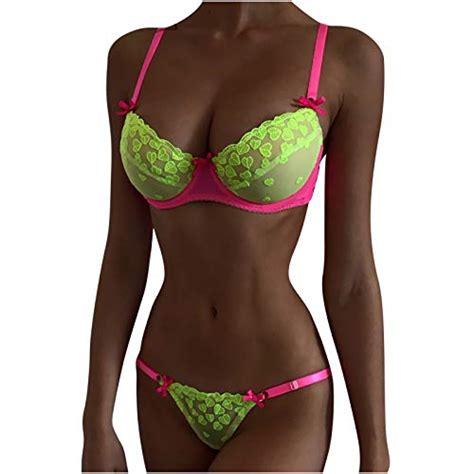 Youqqi Dessous Set Damen Bh Set Reizwäsche Push Up Spitzen Zweiteilige