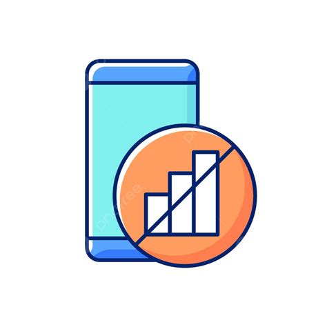No Signal Rgb Color Icon Cartoon Signal Bars Reason Vector Cartoon