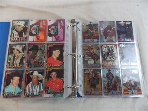 Binder With 30 Pages Of Rodeo Cards 8 Seconds Pbr Trading Cards