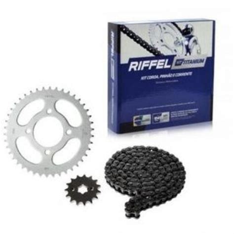 Kit relação biz 125 Riffel Titanium Kit Relação para Moto Magazine