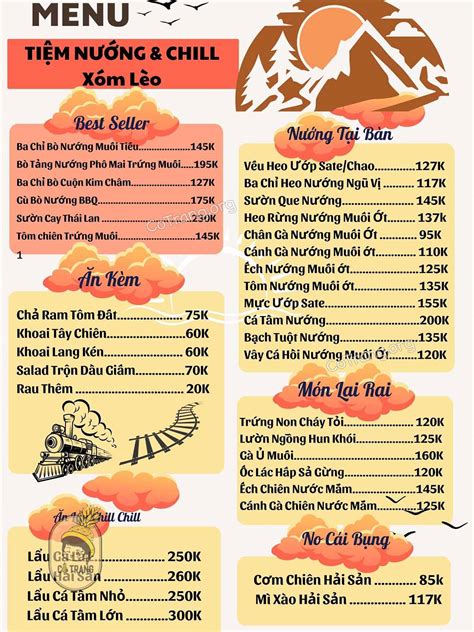 Tiệm Nướng And Chill Xóm Lèo Tiệm Nướng Siêu Hit Hot Tại Đà Lạt Menu