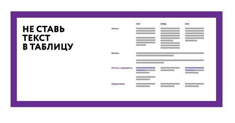 Текст в таблицах