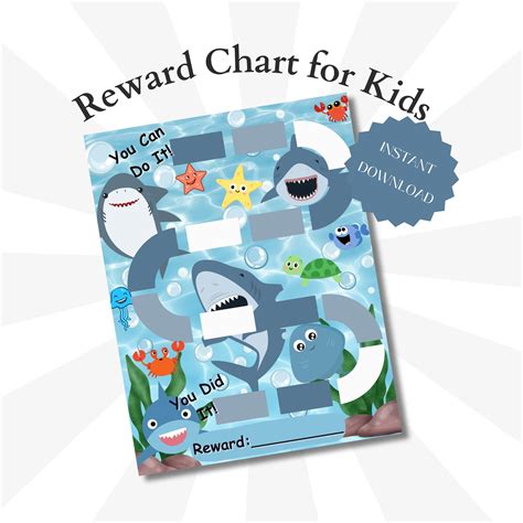 Shark Reward Chart for Kids | Printable Behavior Chart | Under the Sea