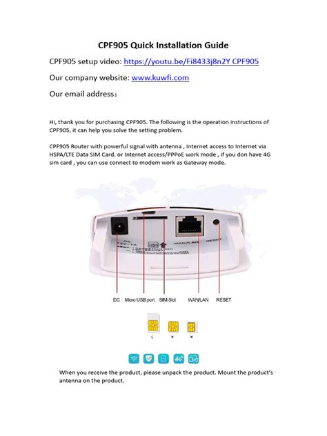CPF905 Quick Installation Guide-En | PDF