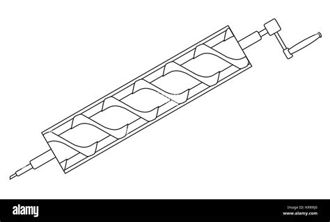 Archimedes Screw Line Drawing Stock Photo Alamy