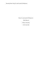 Word DRUG USE PAPER Docx Running Head Drug Use And Juvenile