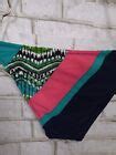 98 Seekers Australia Jade Green Navy Pink Colorblock Bandeau Bikini 8 NEW S586 EBay