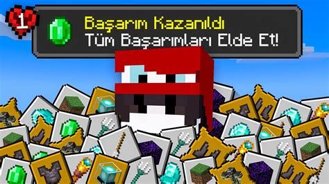 Minecraft ta Tüm Başarımları Tamamladım I Hardcore 1 YouTube