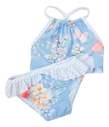 Bikini Volados Mini Ánima Traje De Baño Bebé Filtro Uv Bikini Halter