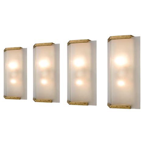 Set Of Four Cut Glass And Brass Lacquered Wall Lights By Perry And Co For Sale At 1stdibs