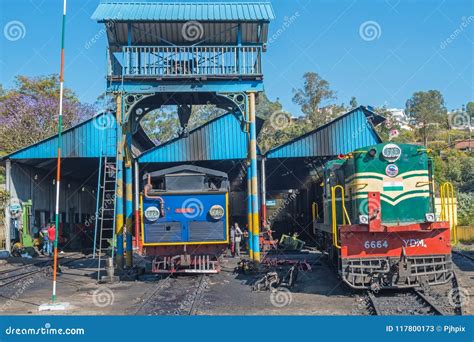 Locomotive Shed With Diesel Locomotives Editorial Image Cartoondealer