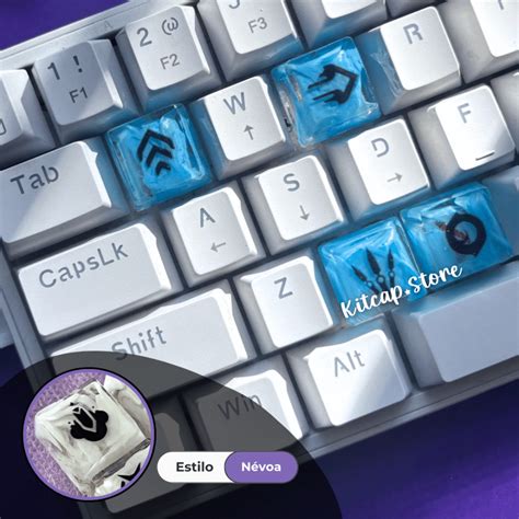 Kit Valorant 4 Teclas Modelo Efeito Névoa Keycaps Personalizadas