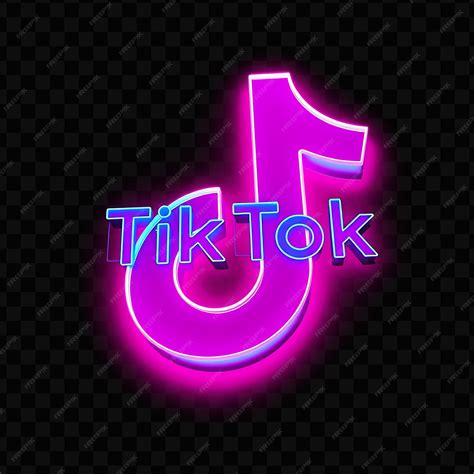 Tiktok Logo With 3D Render Colored Glass Material and Pulsating Glow