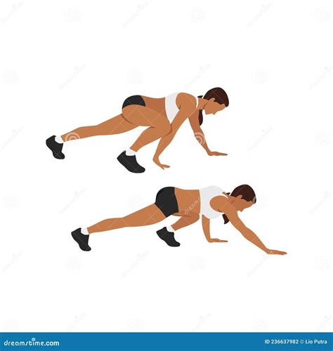 Bear Crawl Exercise Introduction Step With Healthy Man Vector