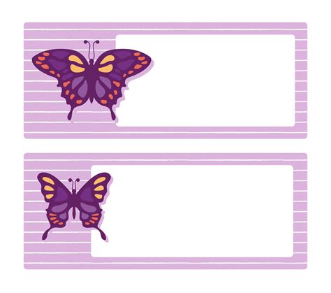 Name Tags 10 Free PDF Printables Printablee Butterfly Template