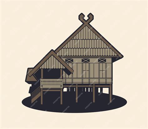 Premium Vector Vector Illustration Of A Traditional Bugis House From